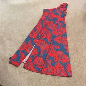 Papyrus Red and Blue One-Shoulder Maxi Dress